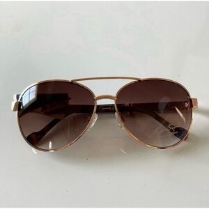 Jessica Simpson Brown Gold Aviator Sunglasses NWT